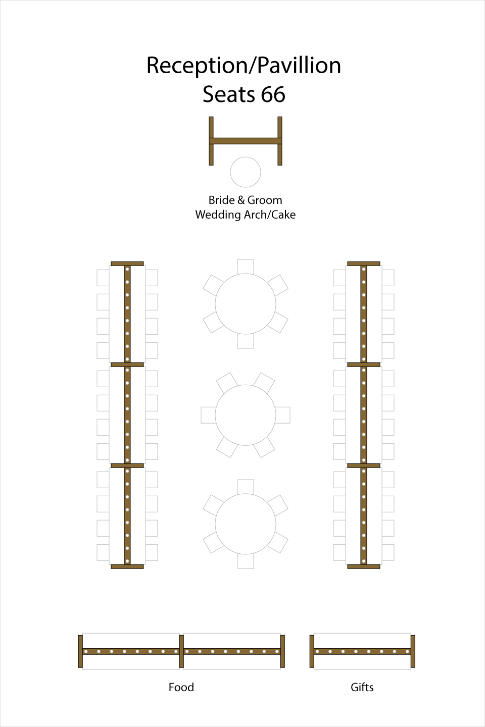 Camdas Lighted Table Arch Sample Layout Camdas Lighted Table Arch Sample Layout for a Pavillion Reception