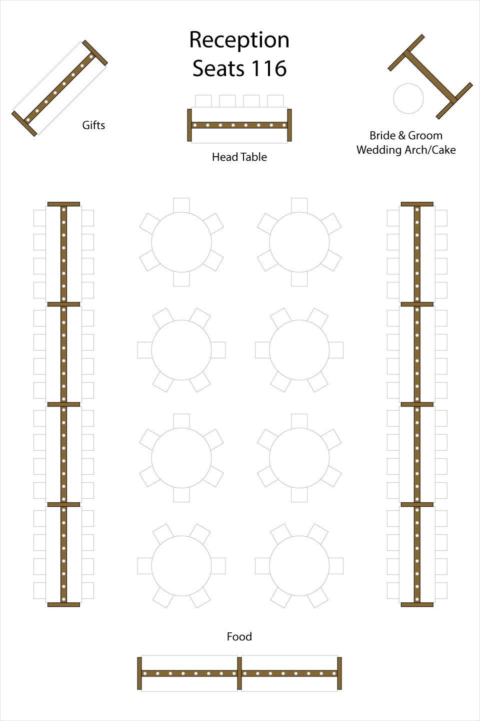 Camdas Lighted Table Arch Sample Layout Camdas Lighted Table Arch Sample Layout for a Wedding Reception
