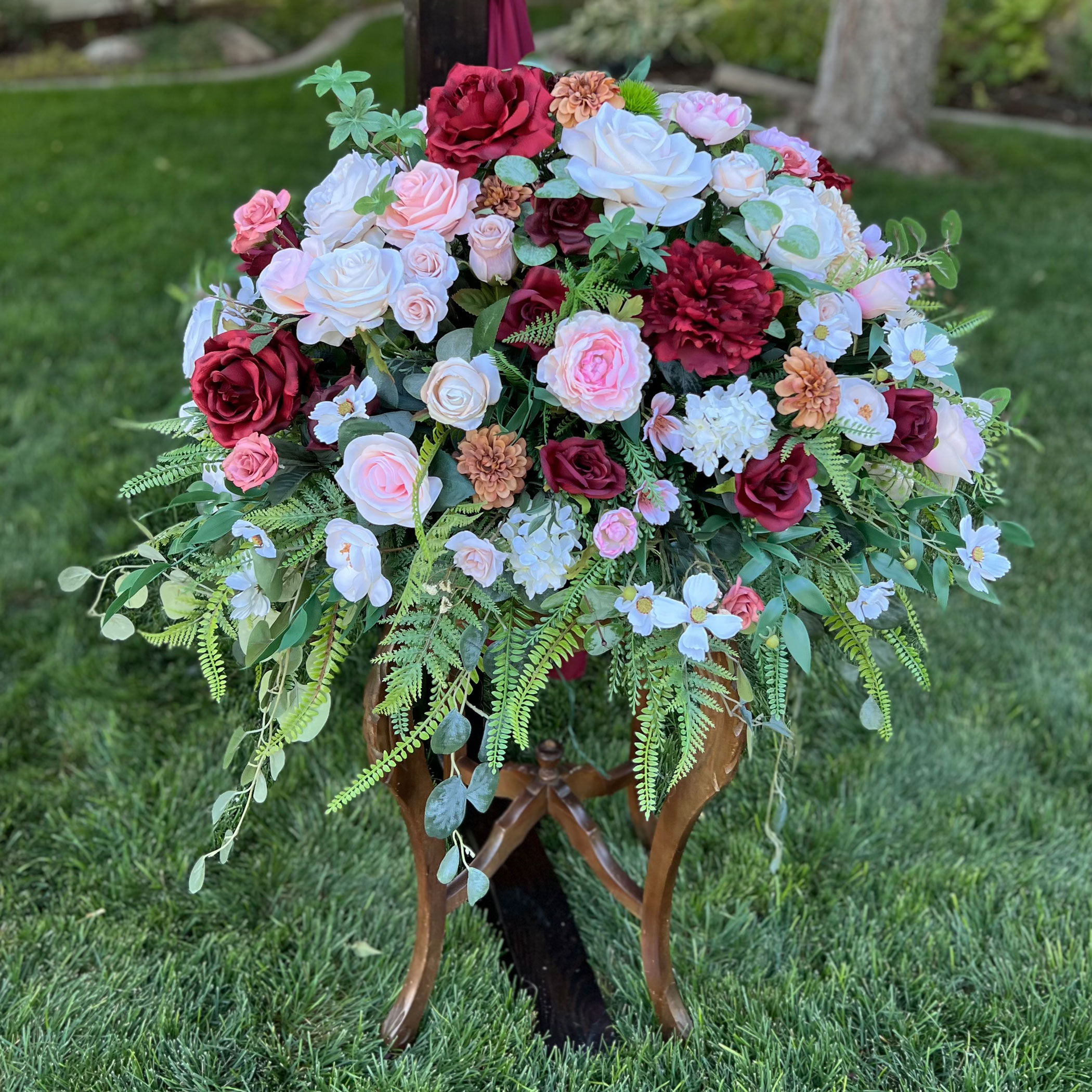 Autumn Burgundy Ivory Floral Arrangement in Spanish Fork, Utah