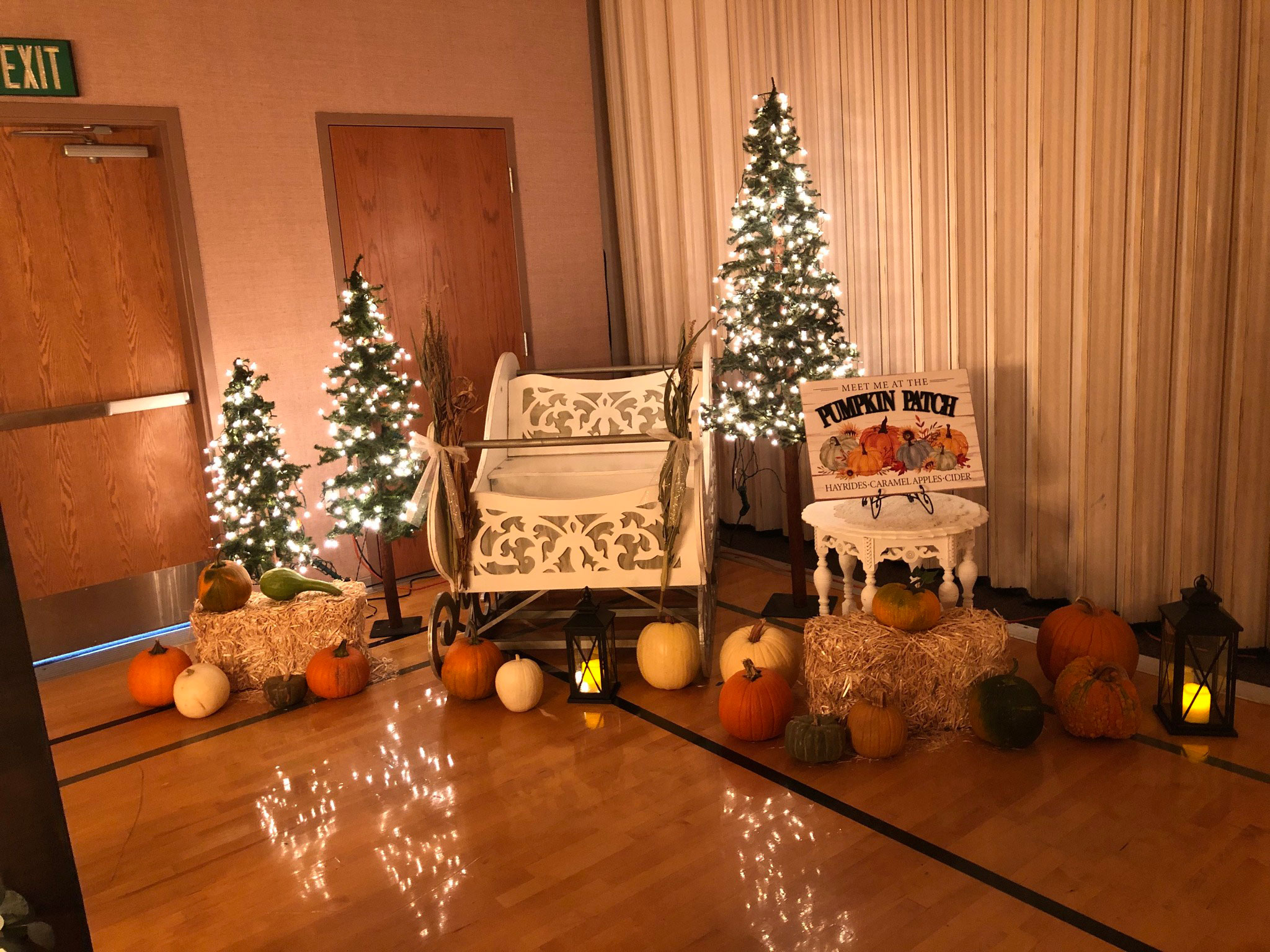 Wedding Reception featuring Winter Sleigh at LDS Chapel in Spanish Fork, Utah.