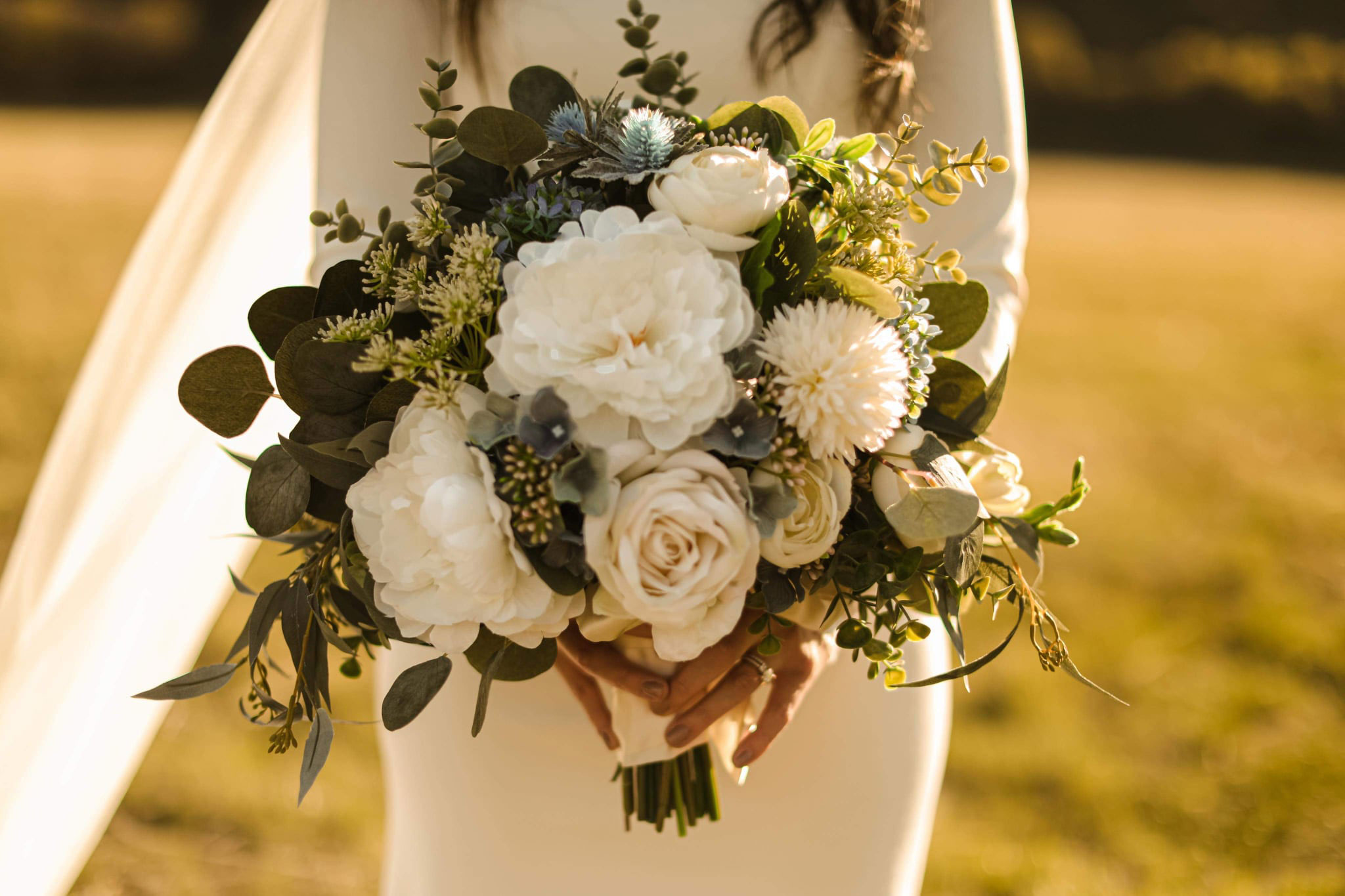 Custom Silk Floral Bridal Bouquet Wedding Floral Accessories